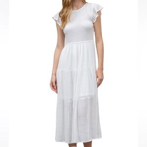 White cute smocked dress